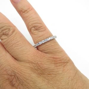 Silver Eternity CZ Diamond Ring